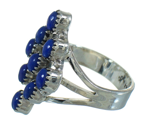 Lapis Southwestern Authentic Sterling Silver Ring Size 8-1/4 AX89716